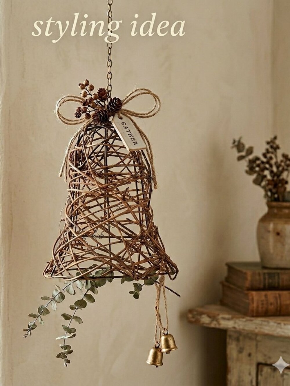Grapevine wire wrapped bell